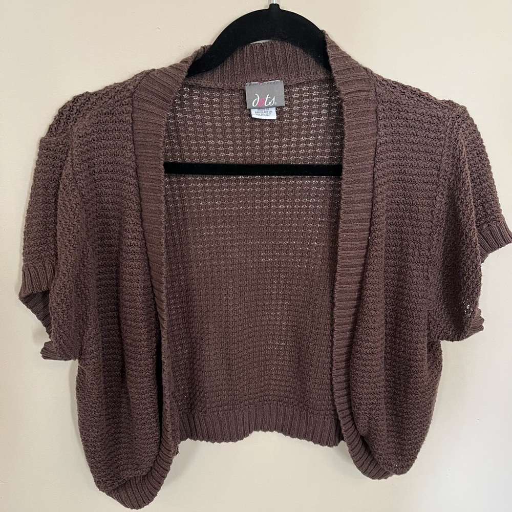 Dots Plus Size Women’s Waffle Knit Short Cardigan
